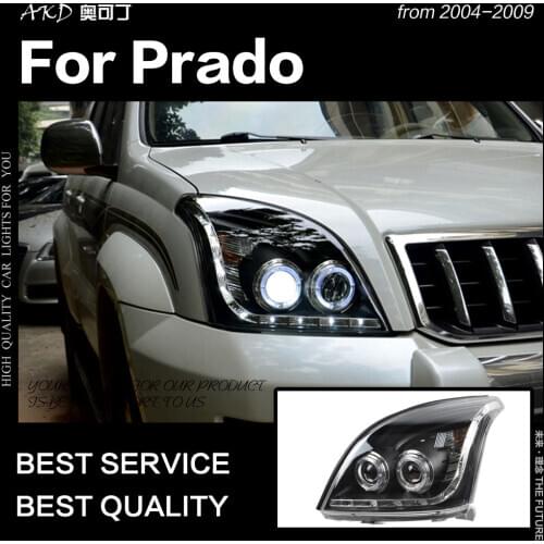 AKD Car Styling for Toyota Prado Headlight 2004-2009 LED Headlight DRL Hid Head Lamp Angel Eye Bi Xenon Beam Accessories