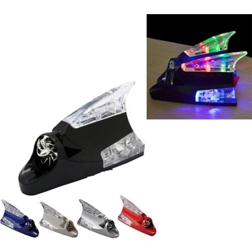 Car Antenna Light Wind Powered Car Shark Fin Roof 7 Color LED Antenna Light Warning Flash Tail Light For All Car Exterior Lamp