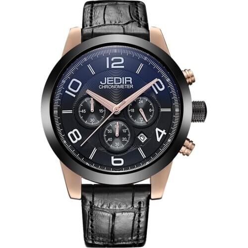 BINSSAW Men's Watch With Leather Strap