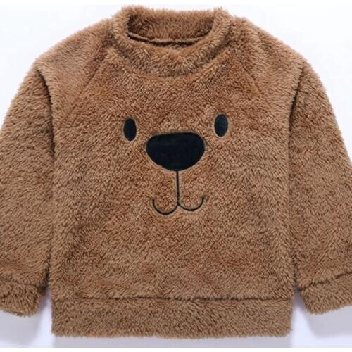 Cute Bear Kids Baby Girl Boy Top Blouse Sweater Thick Warm Clothes