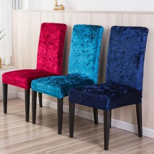 1/2/4/6 Shiny Velvet Fabric Soft Cheap Chair Cover Universal Size Stretch Chair Covers Seat Case Slipcovers For Home Party
