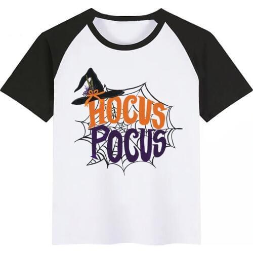 Houcus Pocus Children Baby Boy Kids T Shirt Fashion Cartoon Short Sleeve T-shirt Clothes Funny Girls Tshirt Casual Tee Tops
