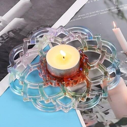 Diy Crystal Butterfly/Little Bear Tray Mold Lotus-shaped Epoxy Resin Mold Suitable for Home Decoration Table Wine Tray