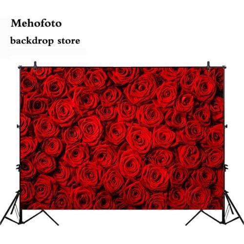 Mehofoto Valentines Day Rose Wall Photo Shoot Background Red Rose Wedding Photography Backdrop Birthday Decoration Party 275