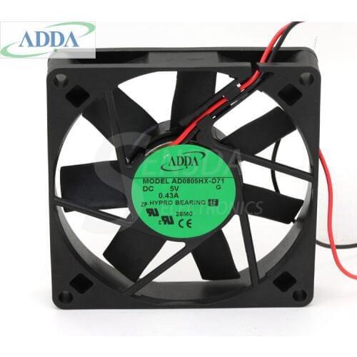 FOR ADDA AD0805HX-D71 8CM 8015 80mm 8cm DC 5V server inverter computer case cpu silent quiet cooling fans