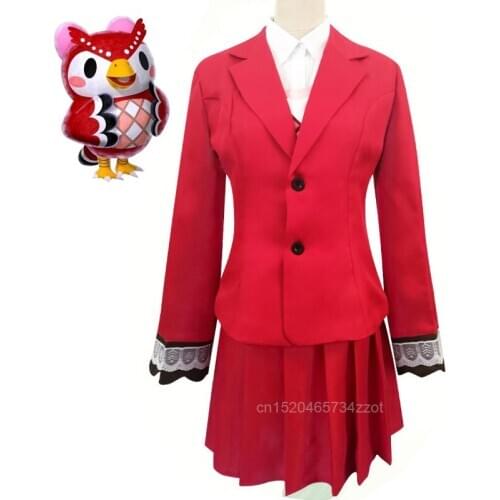 Animal Crossing Celeste Cosplay Costume Outfit Full Suit Halloween Carnival Party Cosplay Costumes Full Set 6PCS Color Red