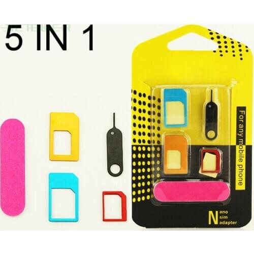 Nano Micro Standard Sim Card Adapter Kit Converter With Sander Bar Tray Open Needle 500PCS/LOT