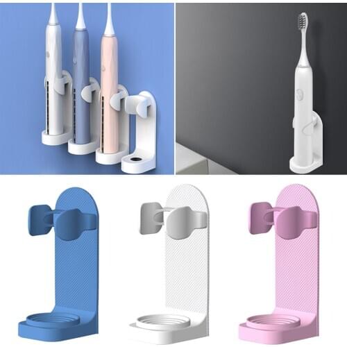 Spiral Shading Wall Mount Non-slip Adjustable Rack Electric Toothbrush Holder Space Saving Storage Shelf Bathroom Accessories
