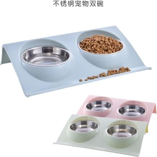 New, pet bowl, stainless steel, double bowl dog, a cat bowl, bowl, spot, pet supplies