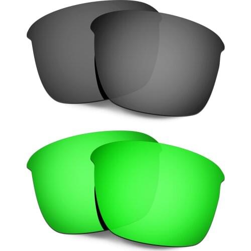 HKUCO Polarized Replacement Lenses For Thinlink Sunglasses Black/Green 2 Pairs