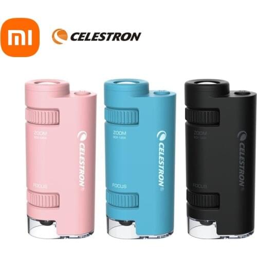 Xiaomi CELESTRON Portable High Power Microscope 60X-120X Stepless Zoom Portable Multi-level light source Focus on the miniature