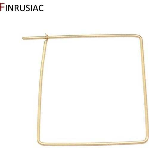 Handmade DIY Beading Earrings Supplies 40mm Square Shape Beading Charm Material 14K Gold Plated Jewellery Making Accessories