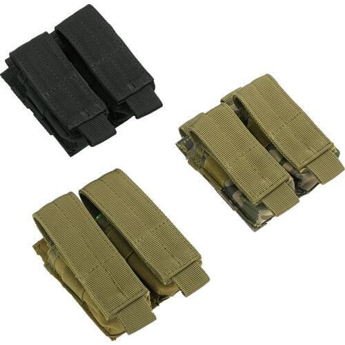 Outdoor Hunting Combat Military Duble Pouch 9MM 600D Molle Nylon Tactical Dual Double Pistol Mag Magazine Pouch Close Holster