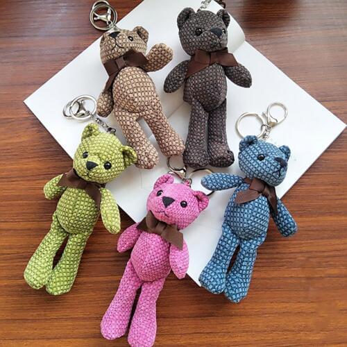 Handmade Rope Creative Pineapple Bear Keychain Star Hand Strap Bear Doll Bag Pendant Cute Cartoon Men and Women Small Gifts