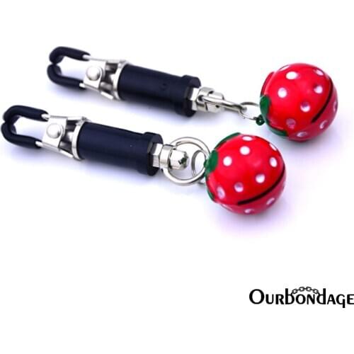 Ourbondage Stainless Steel Black Cylinder Hard Clover Screw Nipple Clamps Clips With Bells Adult Sex Toys For Women Lesbian