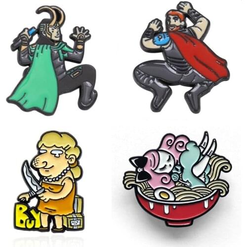 Anime Badges Lapel Pins Enamel Brooches For Women Metal Hijab Pins Gothic Vintage Brooch Decorative Badges Jewelry On Backpack