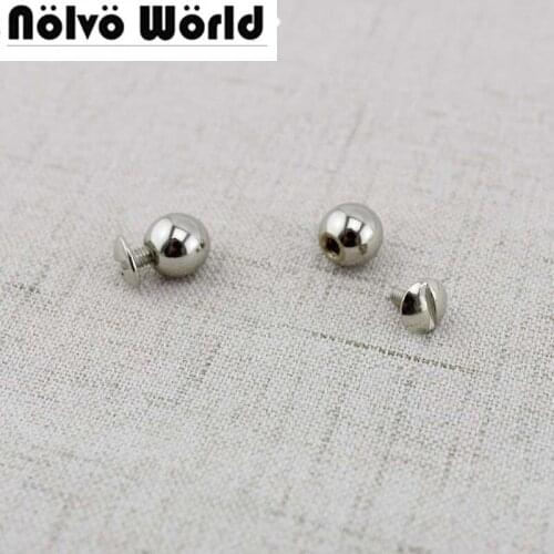 2pcs 50pcs High quality Copper ball screws Round Head Solid Nail Leather Screw Rivet Bags Decoration DIY