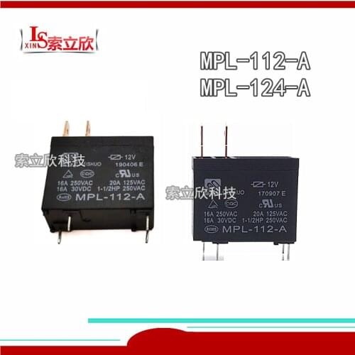 10pcs/lot 100%Original New Relay MPL-112-A 12VDC MPL-124-A 24VDC OMIF S 112LM 12V 24V 4PIN 20A