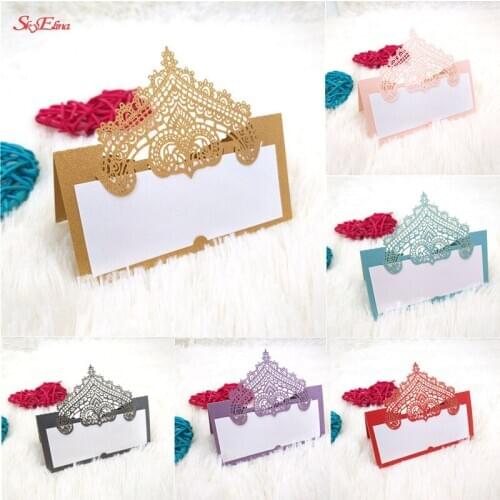 100/50/10pcs Laser Wedding Place Escort Card Vintage Wedding Bridal Shower Gift Greeting Card Kits Event Party Supplies Decor 6Z