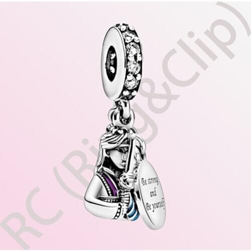 2020 New Arrival S925 Sterling Silver Beads Blue Mulan Dangle Charms fit Original Pandora Bracelets Women DIY Jewelry