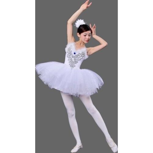 2017 New White Camisole Leotard Professional Adult Swan Lake Ballet Tutu Nutcracker Dance Costumes