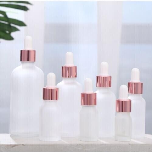 300pcs 5-100ml Essential Oil Bottle White Glass Dropper Container Women Cosmetic Empty Jar Refillable Empty Dropper Bottle