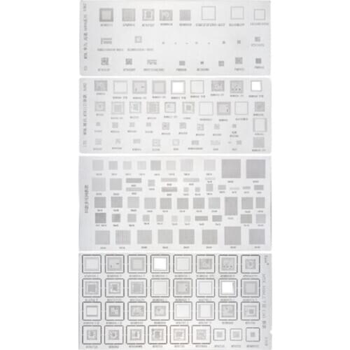 4PCS Universal BGA Stencil for MTK MSM Samsung Huawei Xiaomi iPad CPU RAM PM Power IC Reball Pin Direct Heat Template