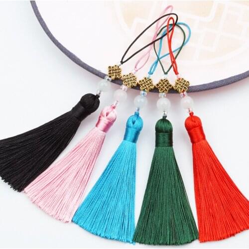 5Pcs 15cm Retro Chinese Style Alloy Chinese Knot Tassels DIY Crafts Jewelry Clothes Headwear Bookmarks Home Decor Pendant Fringe
