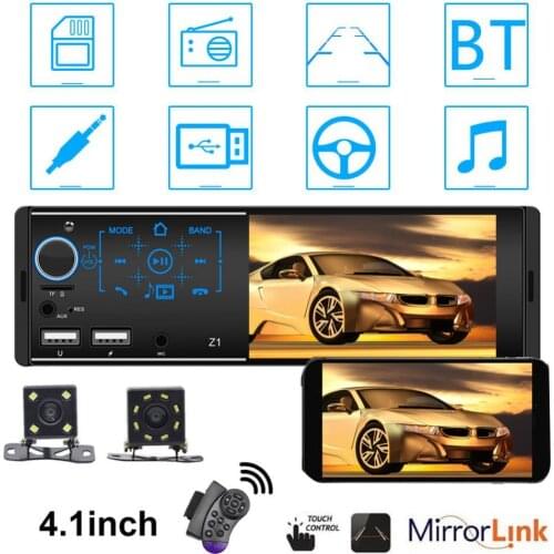 50% Hot Sell 4.1 Inch Touch Screen Car Radio Stereo Bluetooth U Disk AUX Dual USB MP5 Player