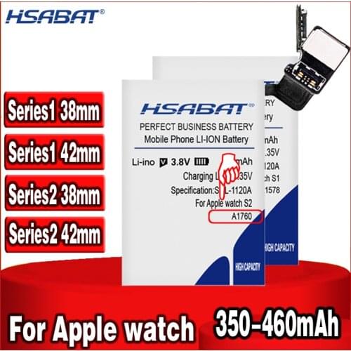 HSABAT Battery 350mAh~460mAh for Apple watch Series1 Series2 Series 1 Series 2 38mm 42mm A1578 A1760 A1761 A1579 Battteries