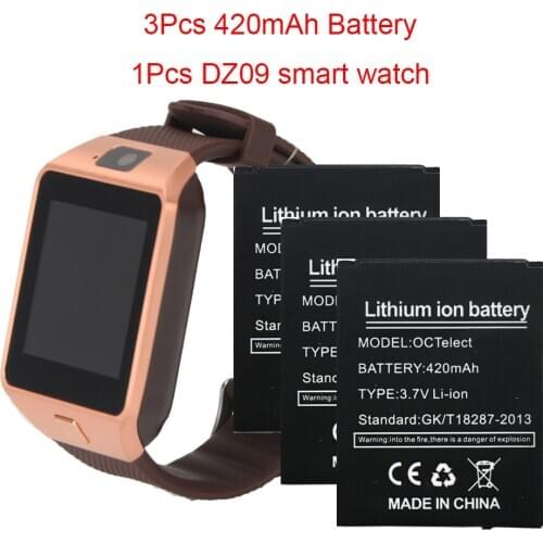 OCTelect 3Pcs 420mAh High Quality SmartWatch battery For DZ09 Smart Watch Battery DZ09 smart watch in free