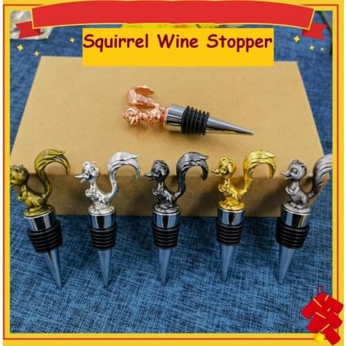 Squirrel Wine Stopper Wine Champagne Bottle Stopper Vacuum Sealed Wedding Heart Gift Wine Stopper