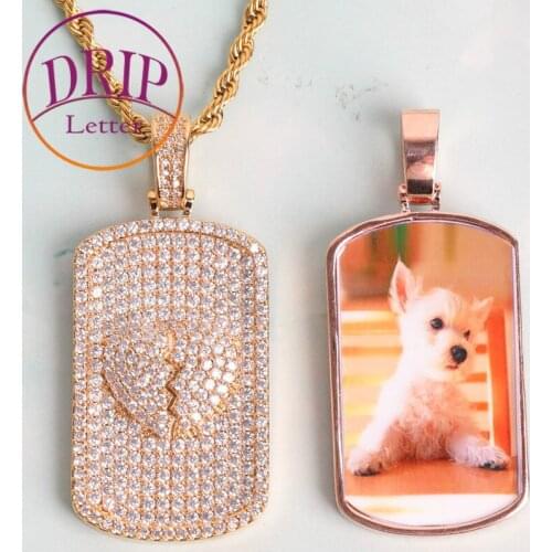 Custom Photo Medallion for Women Iced Out Heart Pendant Rock Street Jewelry