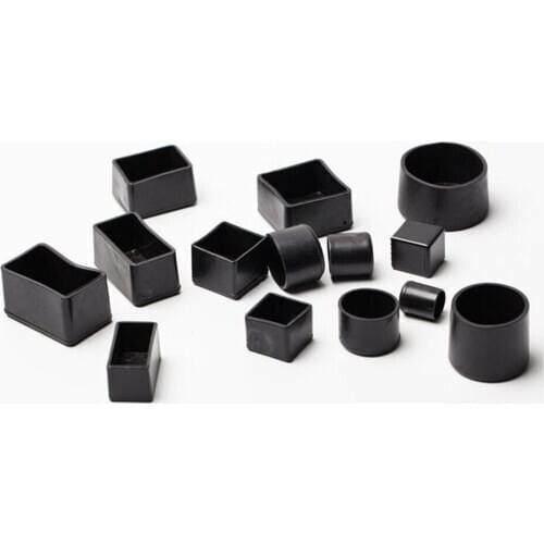 20Pieces Square Black Furniture Legs Cover Cap Non-slip Table Stool Foot Covers Floor Protectors Pad Mat Sofa Feet Pad Thickened
