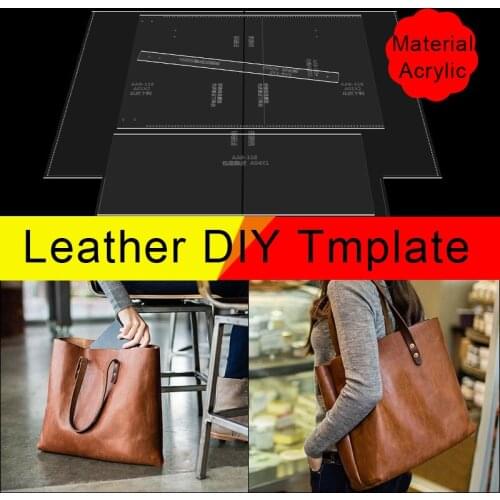 Ladies Bucket Shoulder Bag Handbag Acrylic Pattern Type Drawing Paper Pattern Type Diy Handmade Leather Design Template