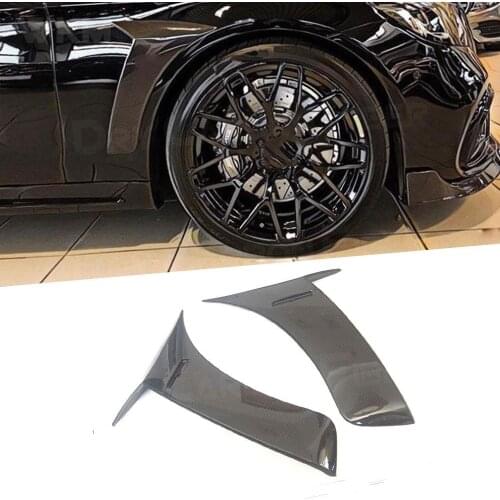 For Benz S Class W222 S63 S65 Carbon Fiber Front Bumper Flaps Side Fender Fins Splitters Moulding Trim AMG 2018 2019 Styling