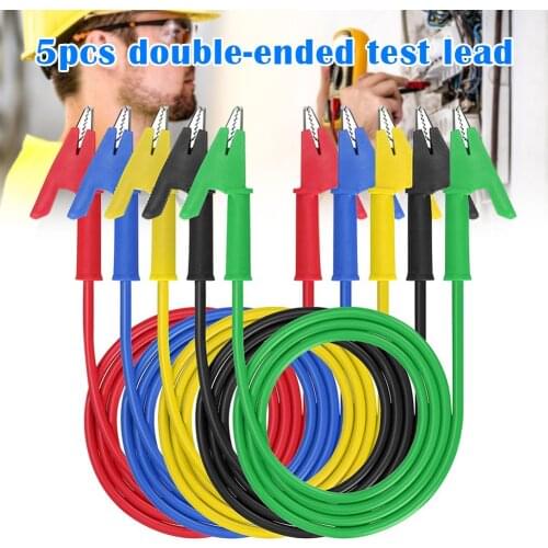 Dual Ended Crocodile Alligator Clips Test Lead Wire Cable with Insulators Clips for Electrical Testing PUO88