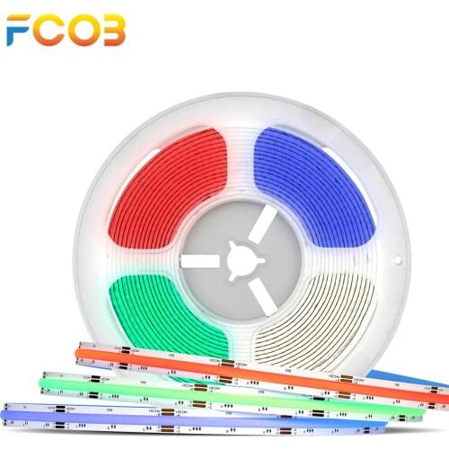 840 LEDs RGB FCOB LED Light Strip 15w Per Meter Flexible FOB COB 10mm 4pin Wire Led Lights High Density RA90 Linear Dimmable 24V