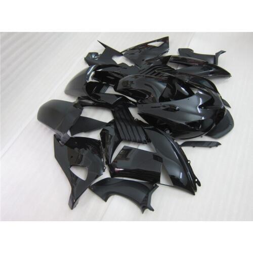 Customize Fairing kits for Kawasaki Injection mold ZX14R 2006 2007 2008-2011 all glossy black ZX 14R 06-11 fairings set FT3