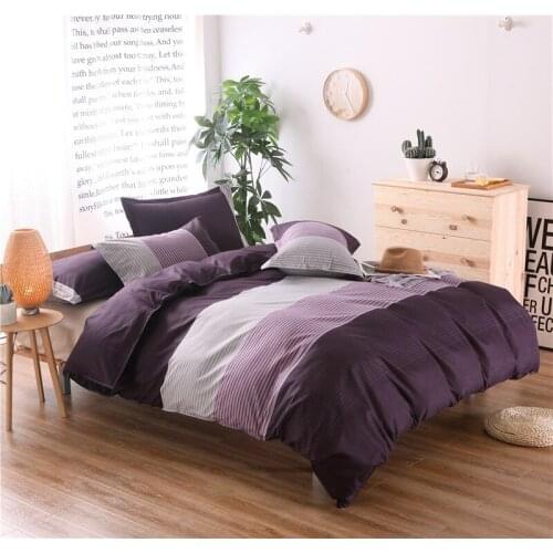 Bedding set HomeTextile 3/4 pcs Set Without Bed Sheet Striped Duvet Cover king queen size
