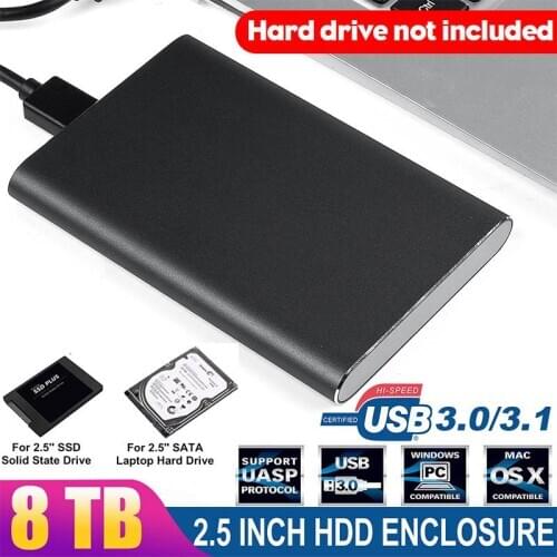 2.5 inch USB 3.0 SATA 8TB External Hard Drive Enclosure SSD HDD Case Hard Disk Slim External Case Portable Hard Drive Disk Box