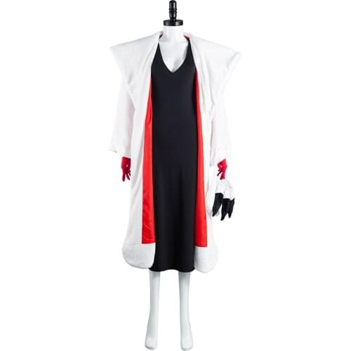 Cruella De Vil Cosplay Costume Dress Outfits Halloween Carnival Suit