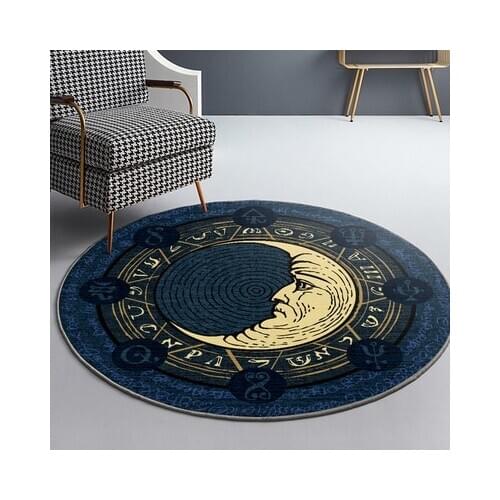 Round Carpet Apollo Moon Lovely Bedroom Living Room Non-Slip Mat