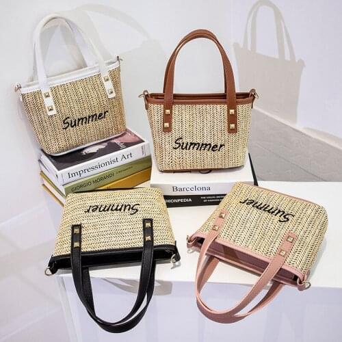 Summer Bohemian Cute Weaving Bags Girls Women Beach Straw Bag Wrapped Beach Bag Rattan Basket Handbags Travel Totes