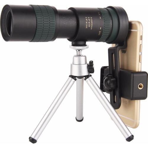 8-24x30 Zoom Monocular Telescope for Smartphone High Quality Powerful Foldable BAK4 Retractable Hunting Optics Handheld Portable