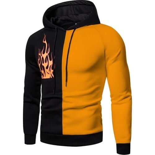 New Men Jacket Patchwork Hoodies Autumn Winter Casual Oversized Streetwear Slim Fit Fleece Jacket Men Autumn Winter Coat Hoodie