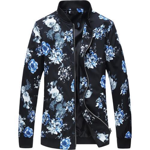 Spring Autumn New Fashion Mens Jackets Chinese Style Flower Jacket Men Trend Clothing Mens Jackets and Coats Plus Size 5XL