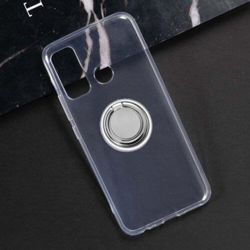 For Tecno Camon 15 Air Back Ring Holder Bracket Phone Cover TPU Soft Silicone Case On Camon15 15Air Camon15Air CD6 CD7