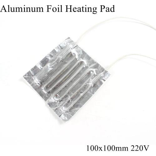 100x100mm 220V Aluminum Foil Heating Pad Rubber Heat Mat Heated Bed Plate Heater Self-adhesive Flexible Waterproof 3D Printer