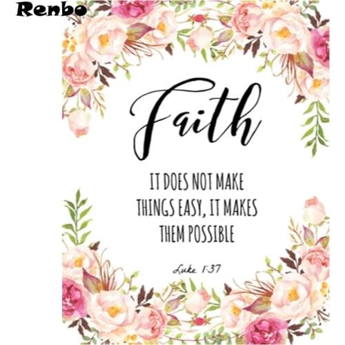 Bible Poetry Christian Flower Wall Art 5D Diamond Painting Full Square Round Drill Mosaic Diy Diamond Embroidery Sale Decoration